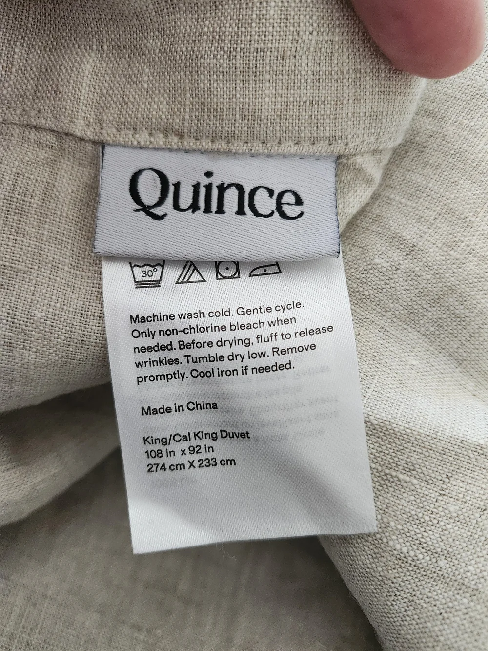 NWT Quince European Linen Duvet Cover Set King Cal King Natural Chambray